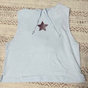 American Eagle Outfitters Light Blue Sleeveless Top with Star